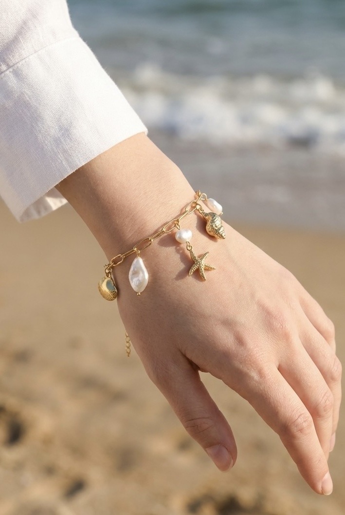 Grossista Rouge Bonbons - Bracciale con Ciondoli in Acciaio Inossidabile