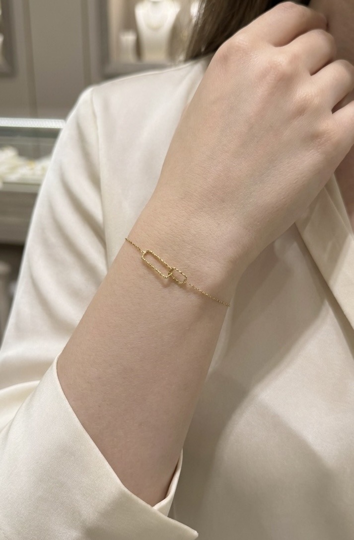 Grossista Rouge Bonbons - BRACCIALE INTERSEZIONE DI GRANDI E PICCOLI RETTANGOLI IN ACCIAIO INOX