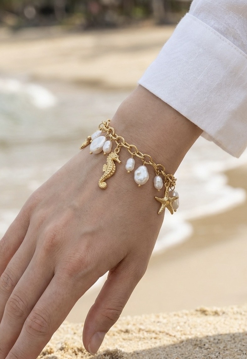 Grossista Rouge Bonbons - Bracciale con Ciondoli in Acciaio Inossidabile