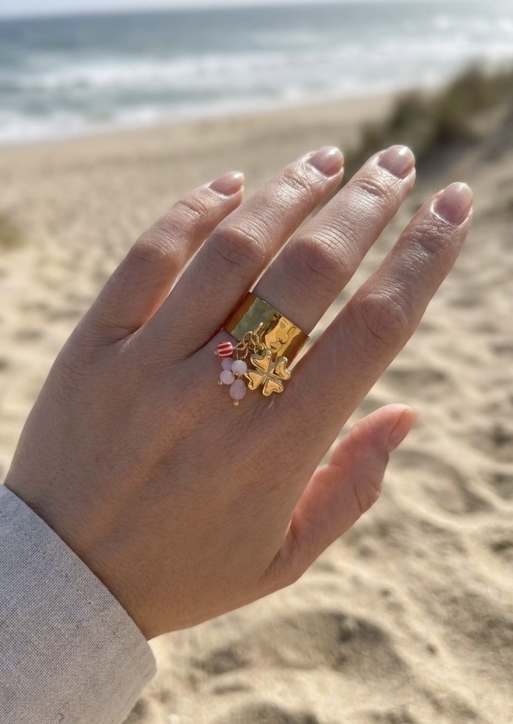 Großhändler Rouge Bonbons - VERSTELLBARER RING mit Anhänger AUS EDELSTAHL