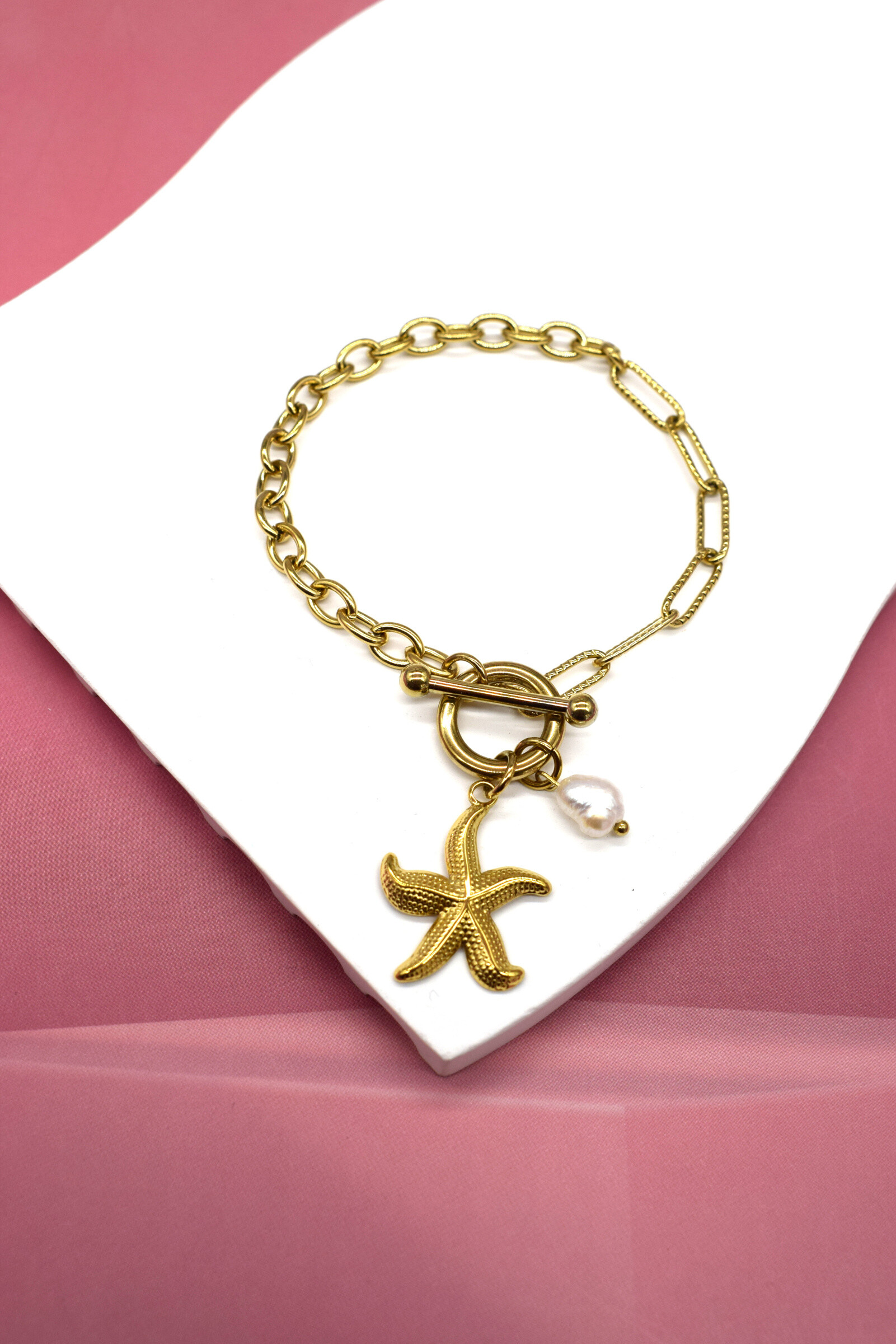 Grossiste Rouge Bonbons - Bracelet étoile de mer en acier inoxydable