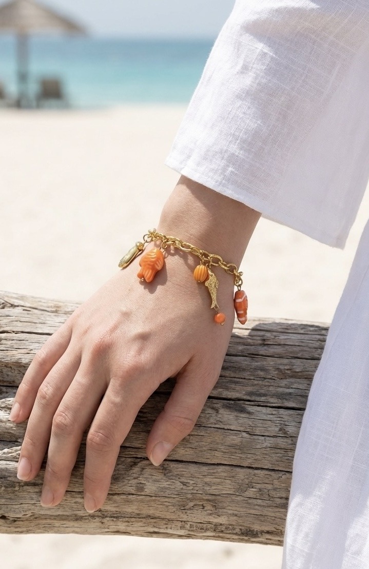 Grossista Rouge Bonbons - BRACCIALE CON CIONDOLI IN ACCIAIO INOX
