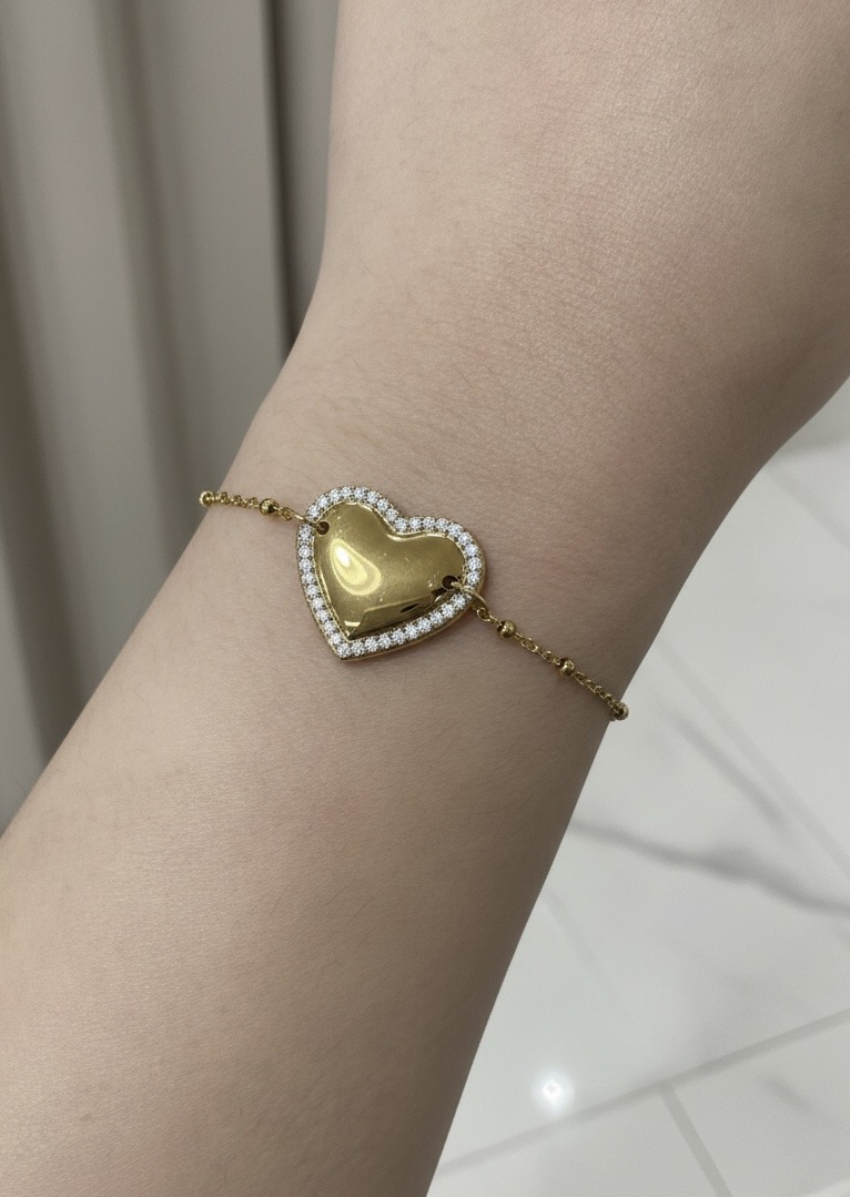 Mayorista Rouge Bonbons - PULSERA CORAZÓN DE ACERO INOXIDABLE