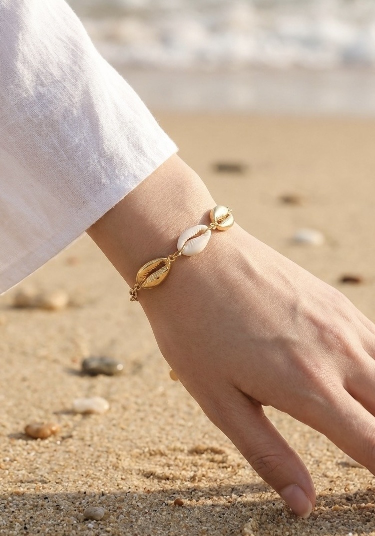 Grossista Rouge Bonbons - BRACCIALE CONCHIGLIA IN ACCIAIO INOX