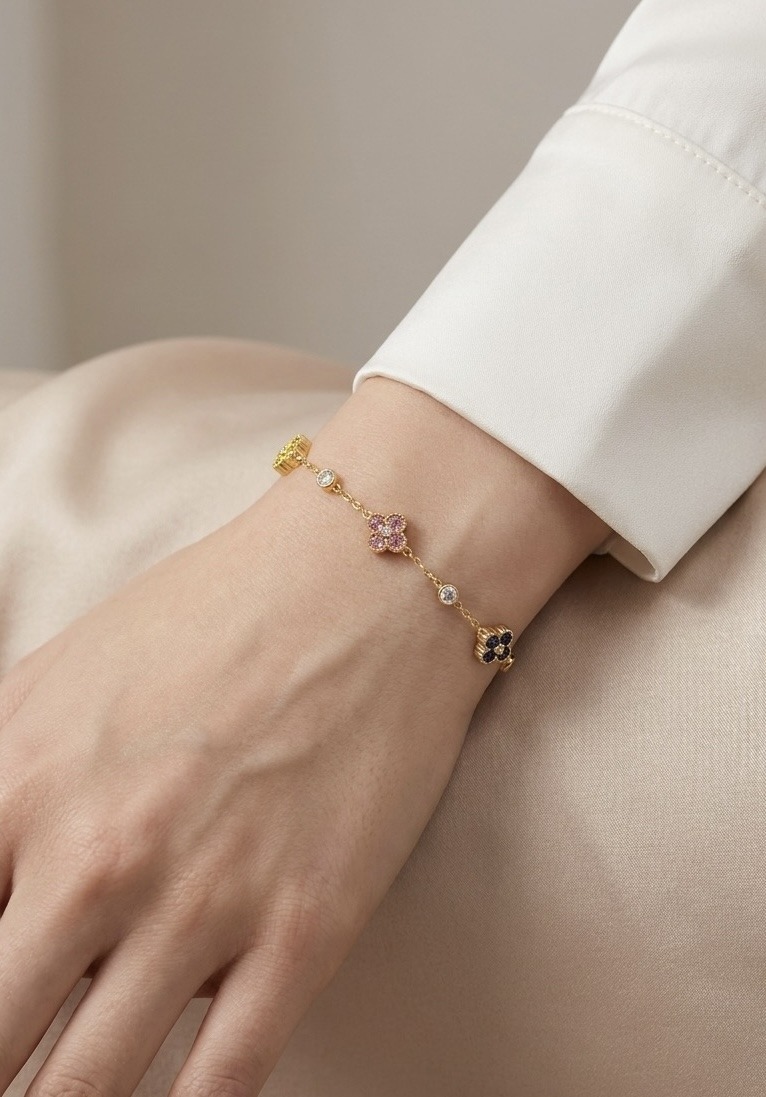 Mayorista Rouge Bonbons - PULSERA DE FLOR DE ACERO INOXIDABLE