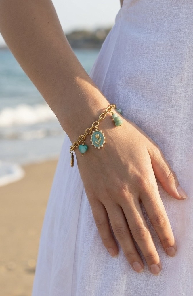 Grossista Rouge Bonbons - Bracciale con Ciondoli in Acciaio Inossidabile