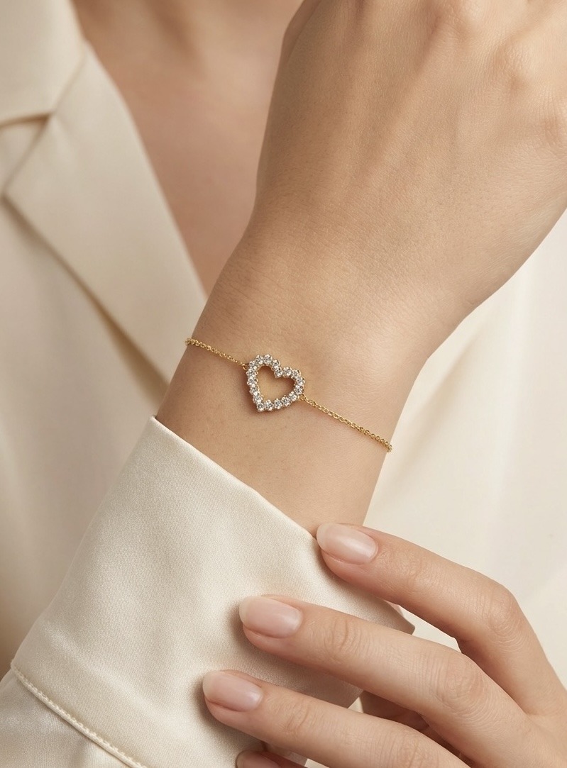 Mayorista Rouge Bonbons - PULSERA DE CORAZÓN DE ACERO INOXIDABLE