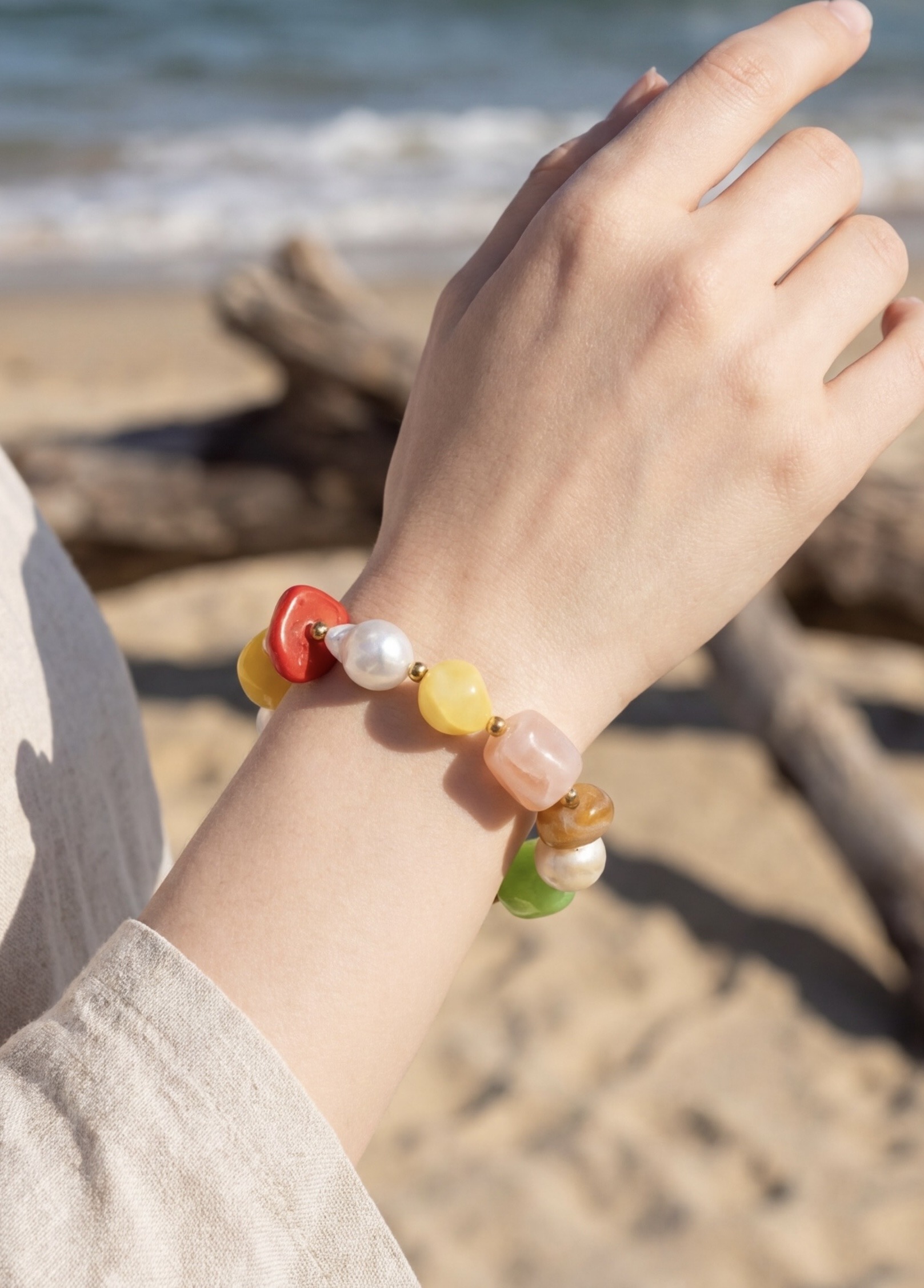 Grossista Rouge Bonbons - BRACCIALE IN RESINA E ACCIAIO INOSSIDABILE