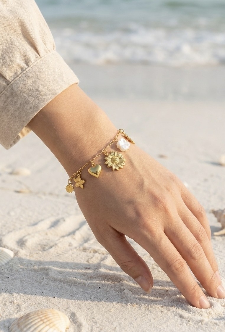 Grossista Rouge Bonbons - BRACCIALE CON CIONDOLI IN ACCIAIO INOX