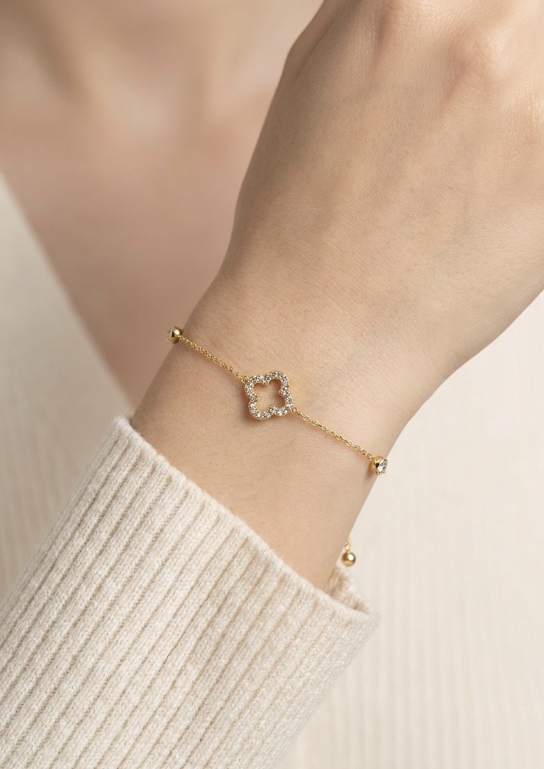 Grossista Rouge Bonbons - BRACCIALE FIORE IN ACCIAIO INOX