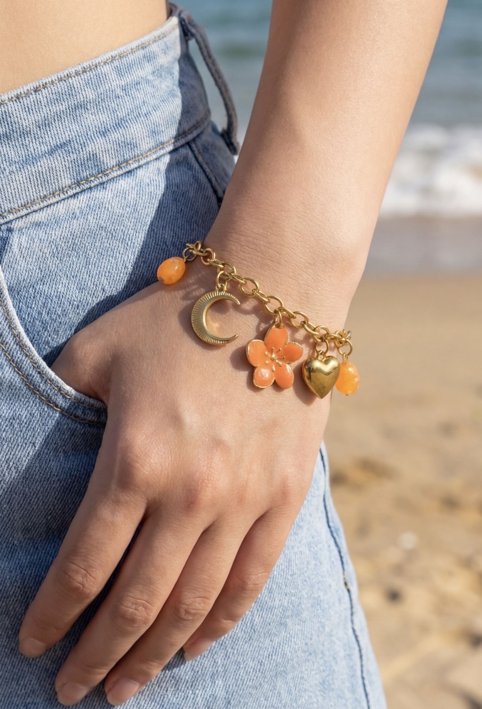 Mayorista Rouge Bonbons - Pulsera de Charms de Acero Inoxidable
