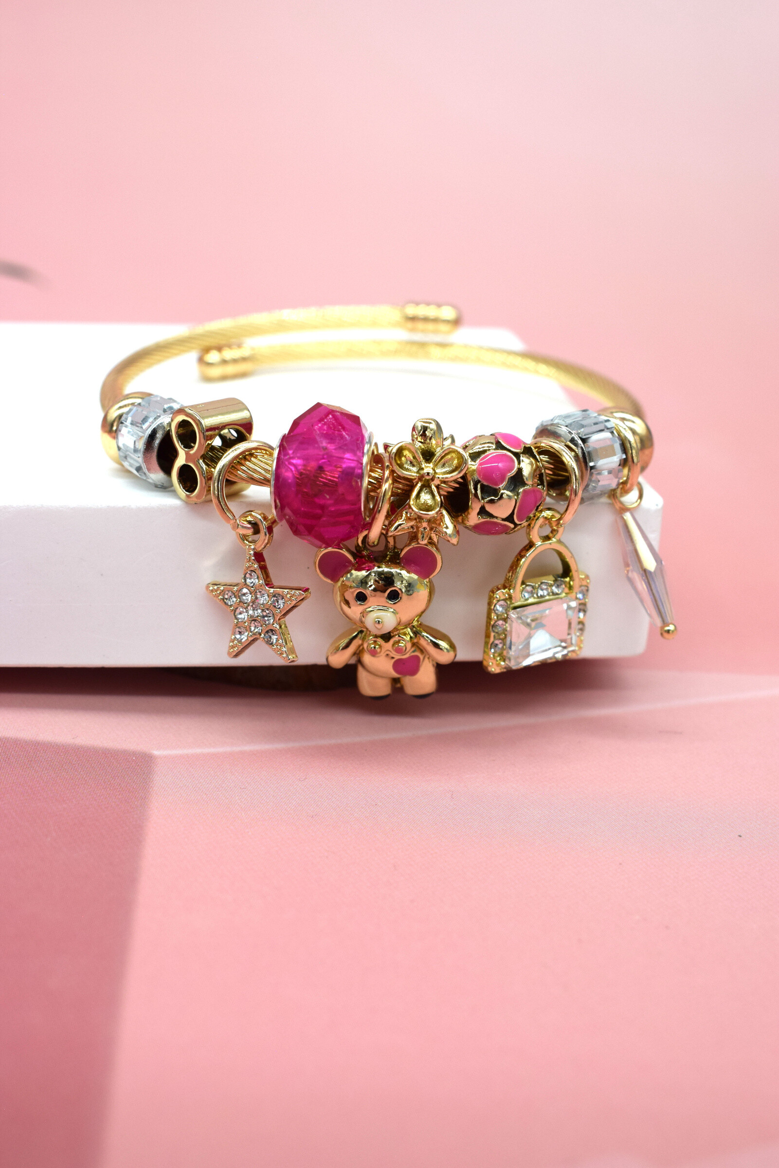 Grossiste Rouge Bonbons - Bracelet jonc ajustable