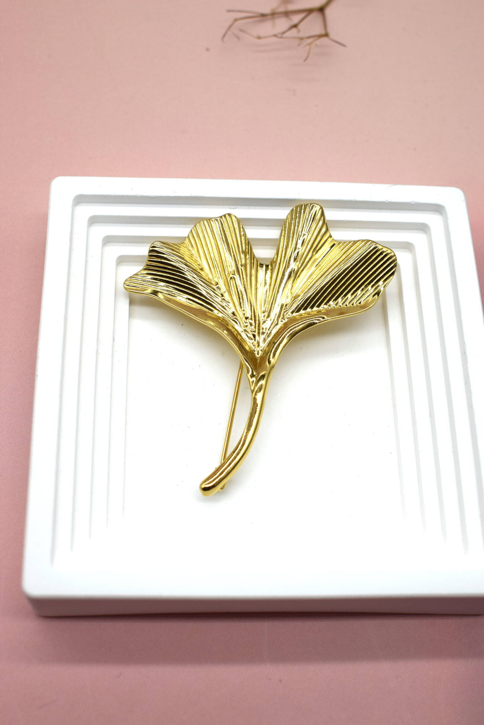 Grossiste Rouge Bonbons - Broche feuille en acier inoxydable