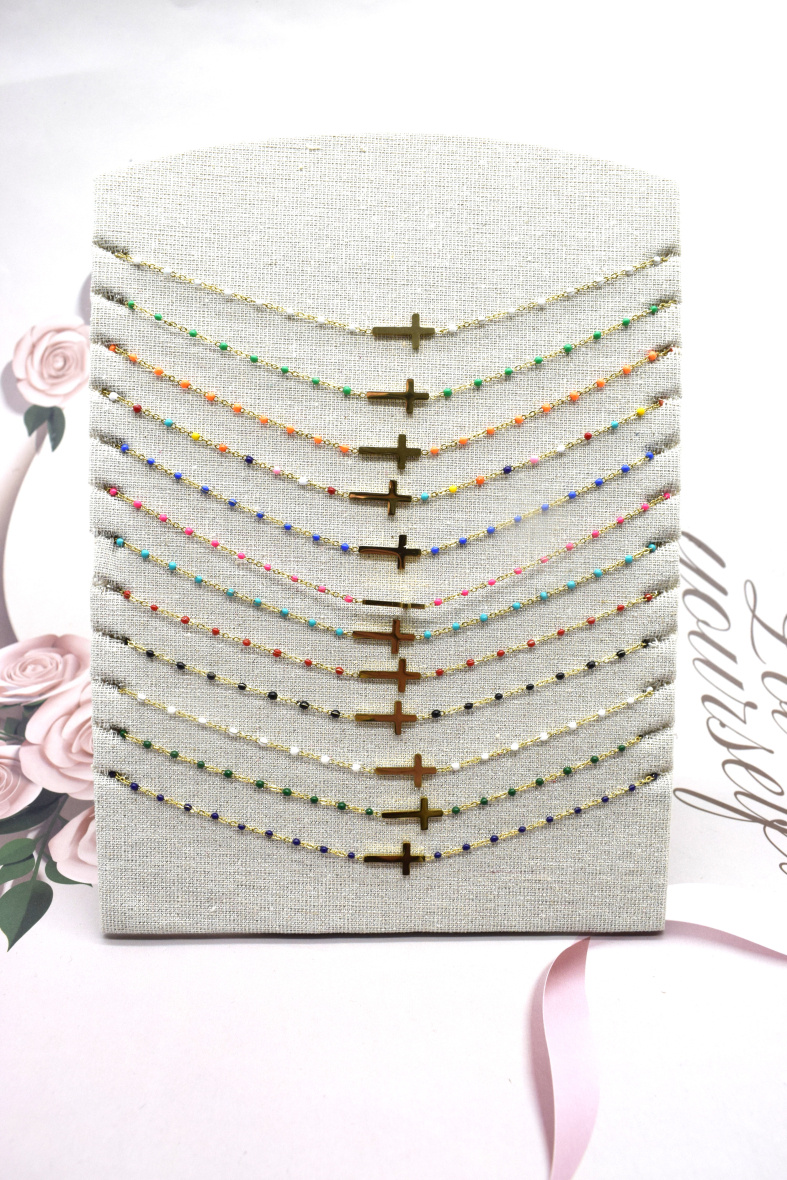 Mayorista Rouge Bonbons - Juego de 12 collares en acero inoxidable.