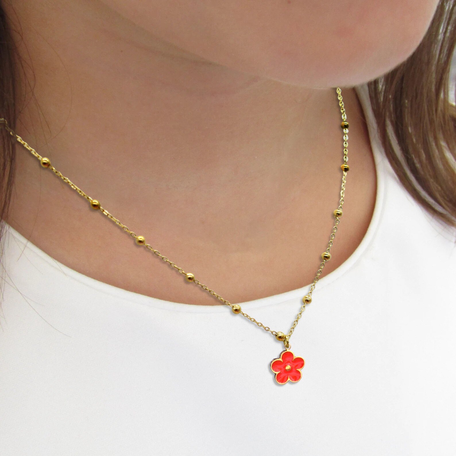 Grossista Rouge Bonbons - Collana per bambini in acciaio inossidabile