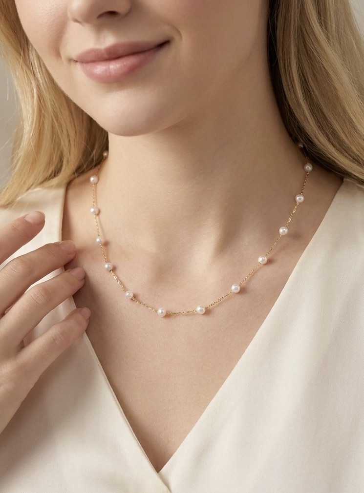 Grossista Rouge Bonbons - Collana di perle in acciaio inossidabile