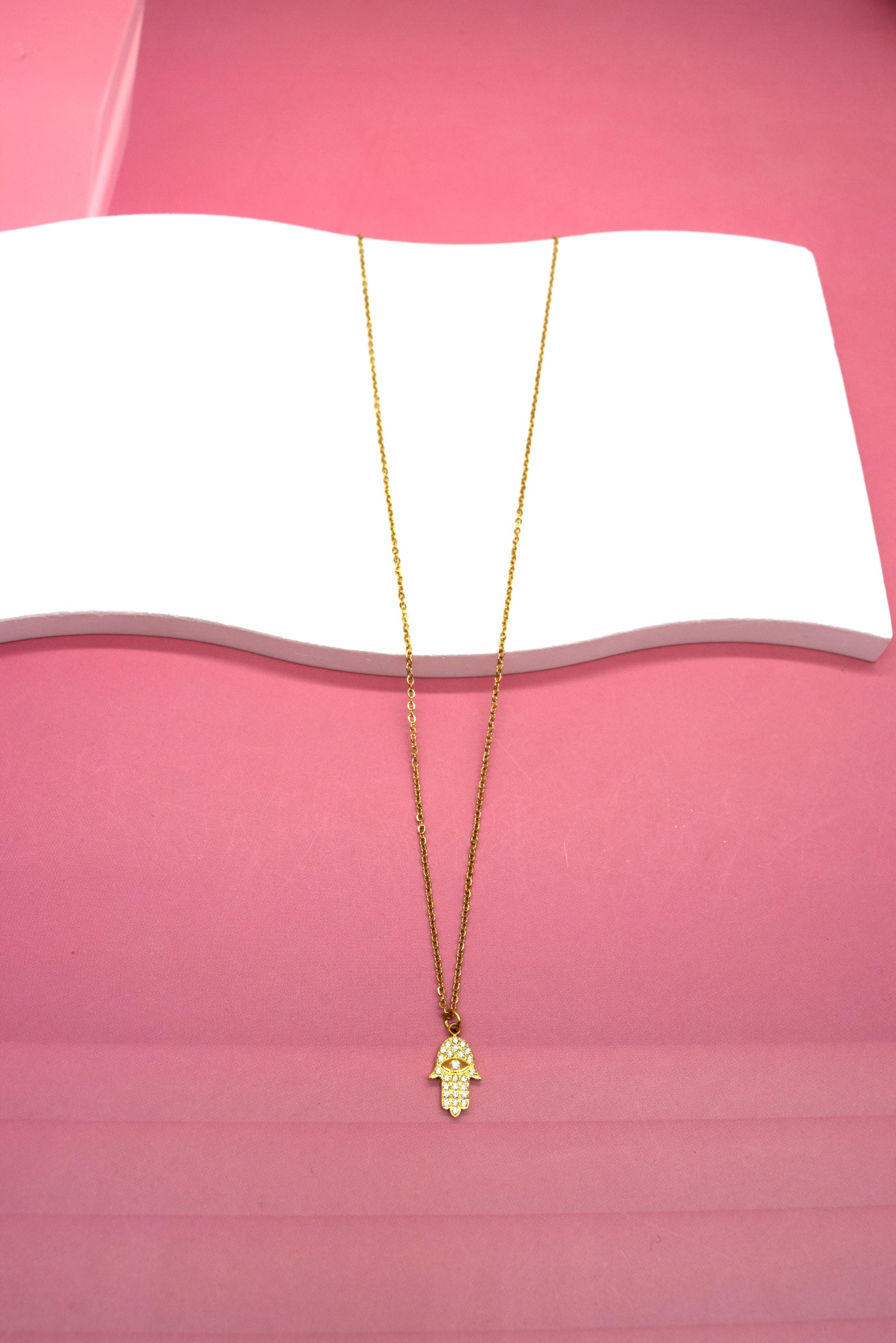 Grossiste Rouge Bonbons - COLLIER MAIN EN ACIER INOXYDABLE