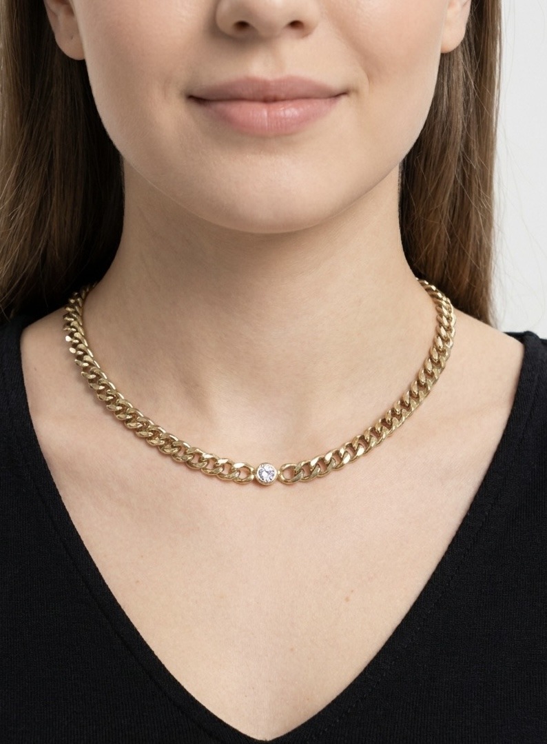 Mayorista Rouge Bonbons - COLLAR DE ESLABONES DE ACERO INOXIDABLE