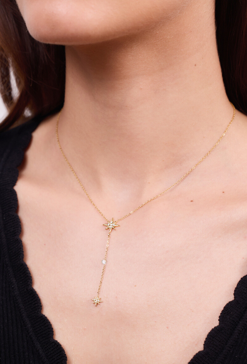 Mayorista Rouge Bonbons - Collar de estrella "Y" de acero inoxidable