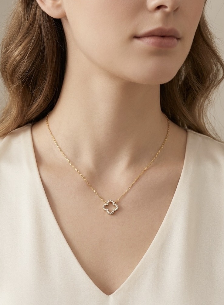 Mayorista Rouge Bonbons - COLLAR DE FLOR DE ACERO INOXIDABLE