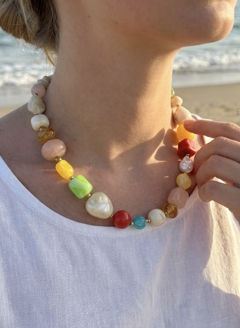 Grossista Rouge Bonbons - COLLANA IN RESINA E ACCIAIO INOSSIDABILE