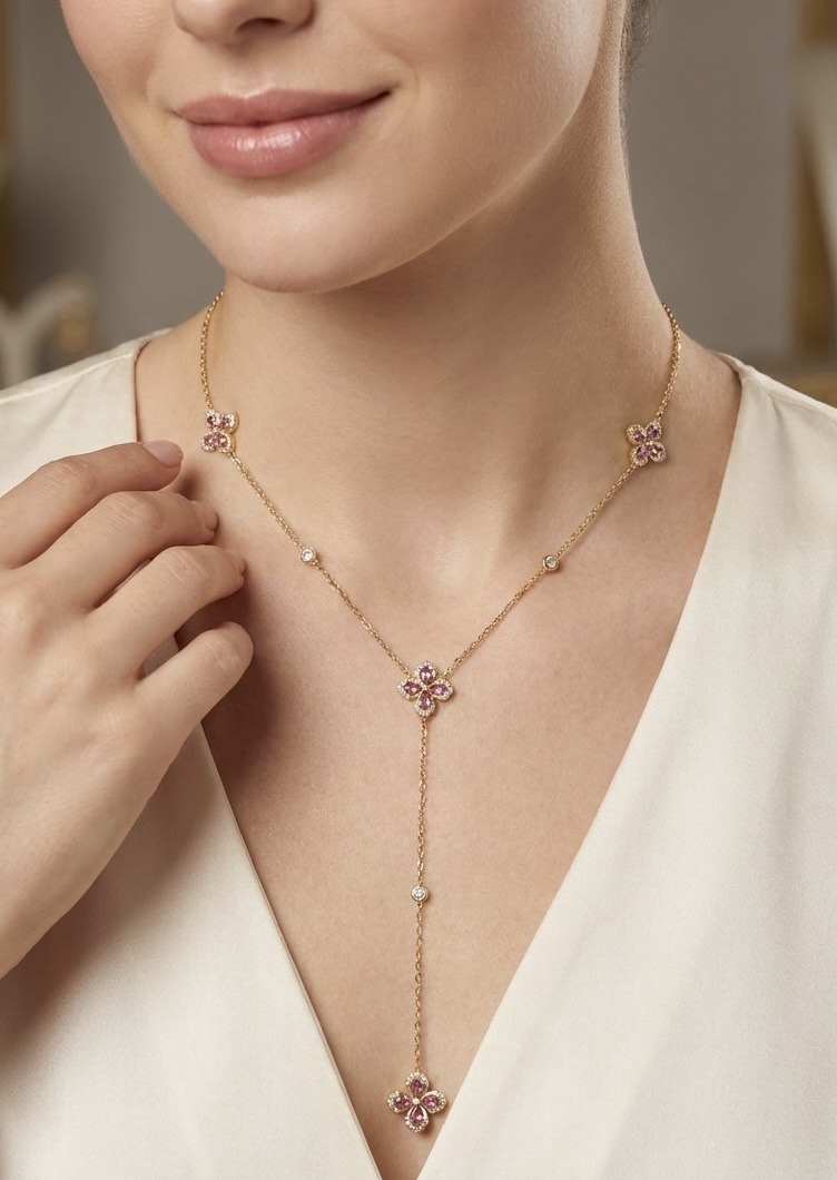 Mayorista Rouge Bonbons - Collar Y de Flor en Acero Inoxidable