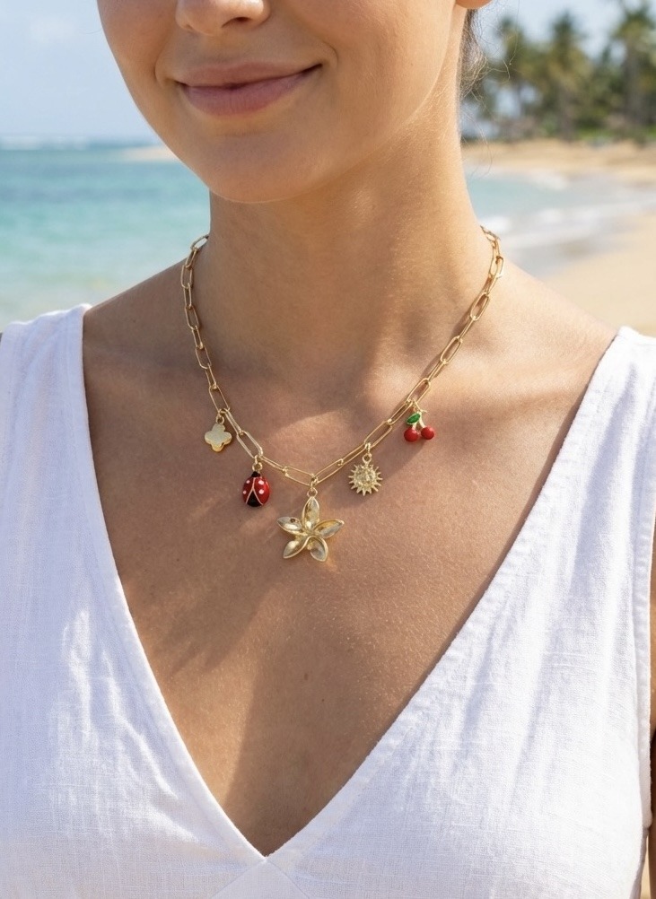 Mayorista Rouge Bonbons - Collar con colgante de acero inoxidable