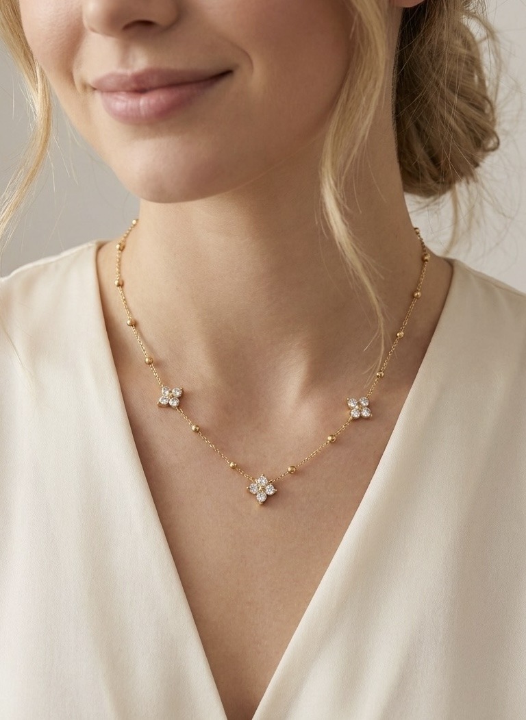 Mayorista Rouge Bonbons - Collar de Flor de Acero Inoxidable
