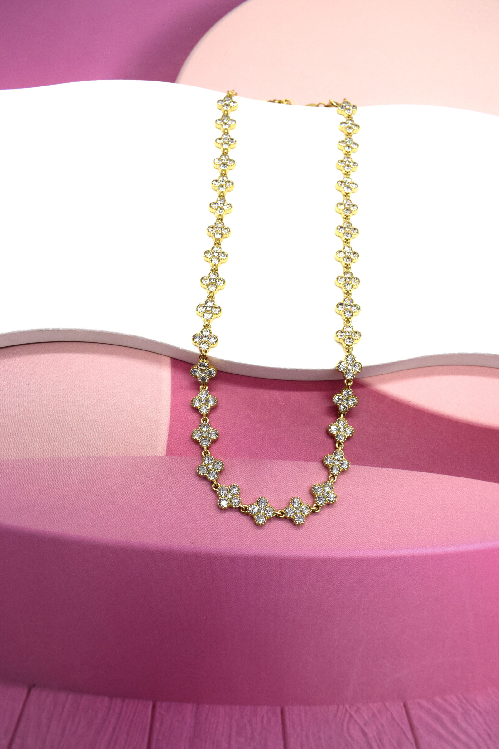 Wholesaler Rouge Bonbons - FLOWER NECKLACE IN STAINLESS STEEL