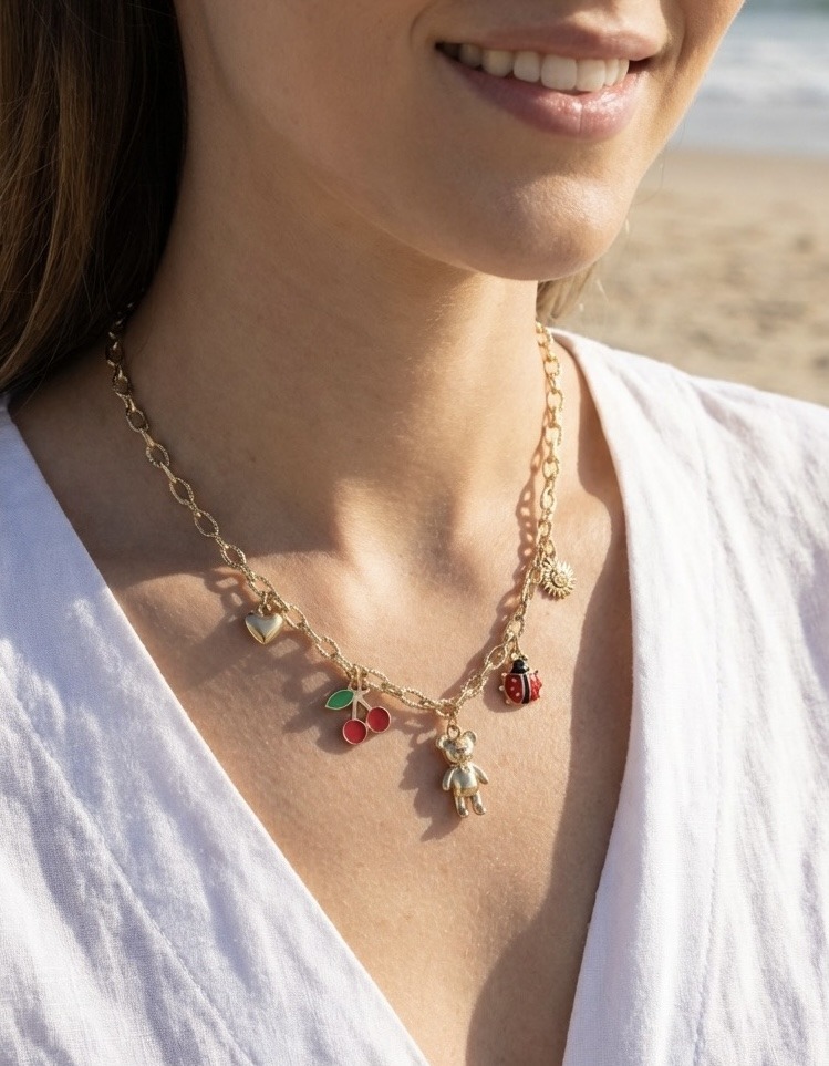 Mayorista Rouge Bonbons - Collar con dije de acero inoxidable