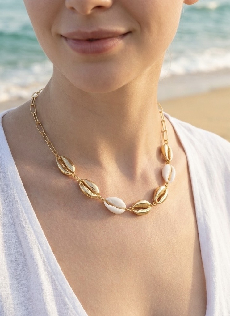 Mayorista Rouge Bonbons - Collar de Concha de Acero Inoxidable