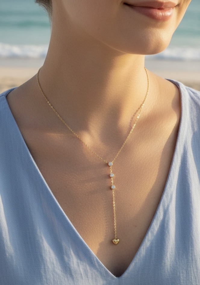 Grossiste Rouge Bonbons - COLLIER "Y" EN ACIER INOXYDABLE