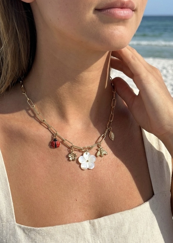 Mayorista Rouge Bonbons - Collar con dijes de acero inoxidable