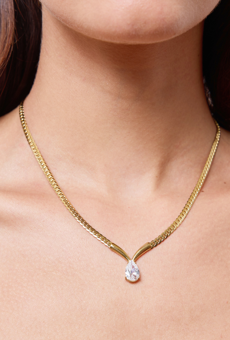 Wholesaler Rouge Bonbons - Stainless steel teardrop necklace