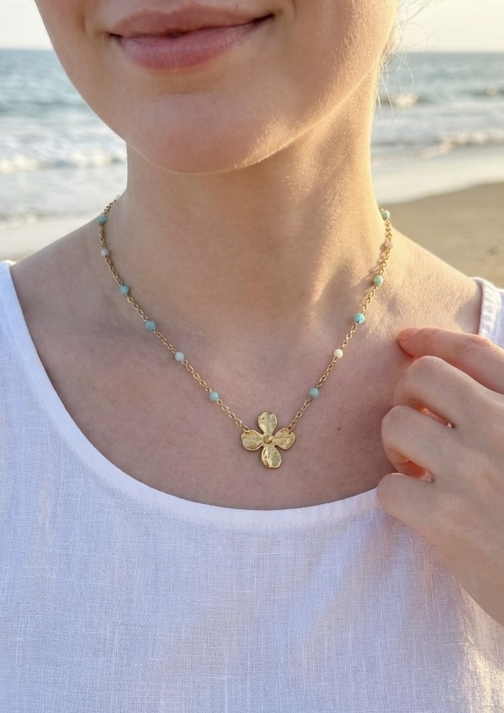 Grossista Rouge Bonbons - COLLANA FIORE IN ACCIAIO INOX