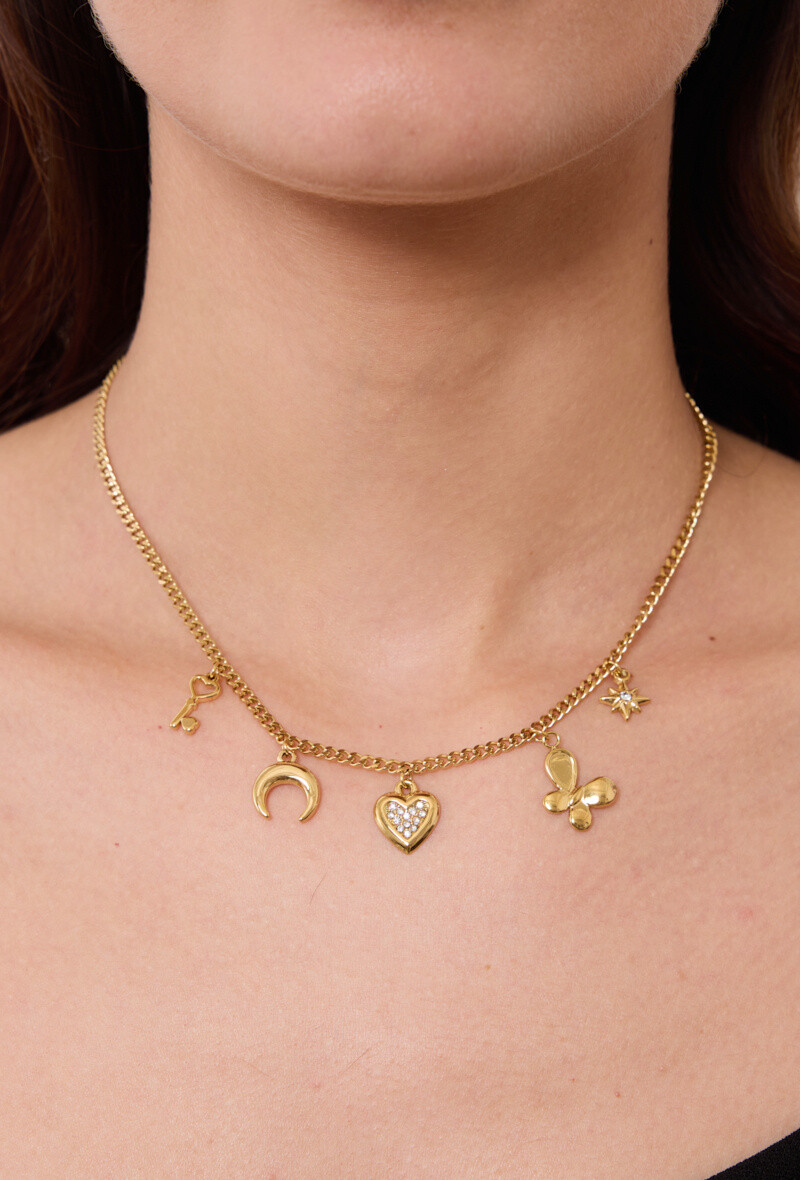 Grossiste Rouge Bonbons - Collier breloque en acier inoxydable