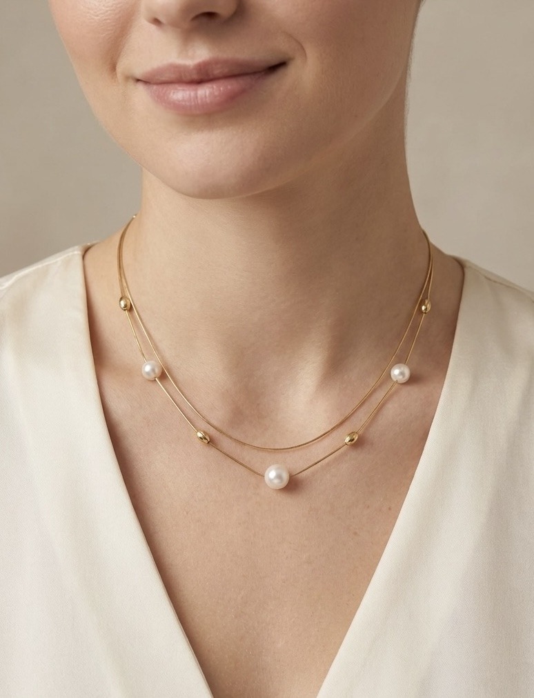 Grossista Rouge Bonbons - Collana a 2 catene in acciaio inossidabile