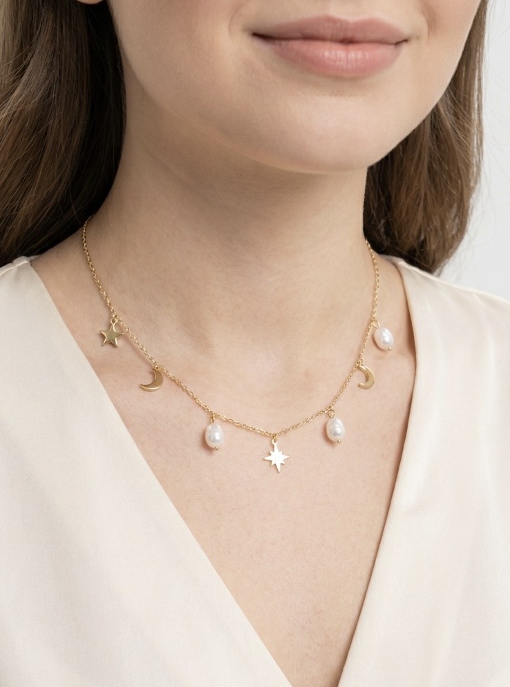 Mayorista Rouge Bonbons - Collar con dijes de acero inoxidable