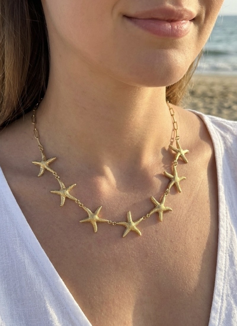 Mayorista Rouge Bonbons - COLLAR DE ESTRELLAS CONECTADAS DE ACERO INOXIDABLE