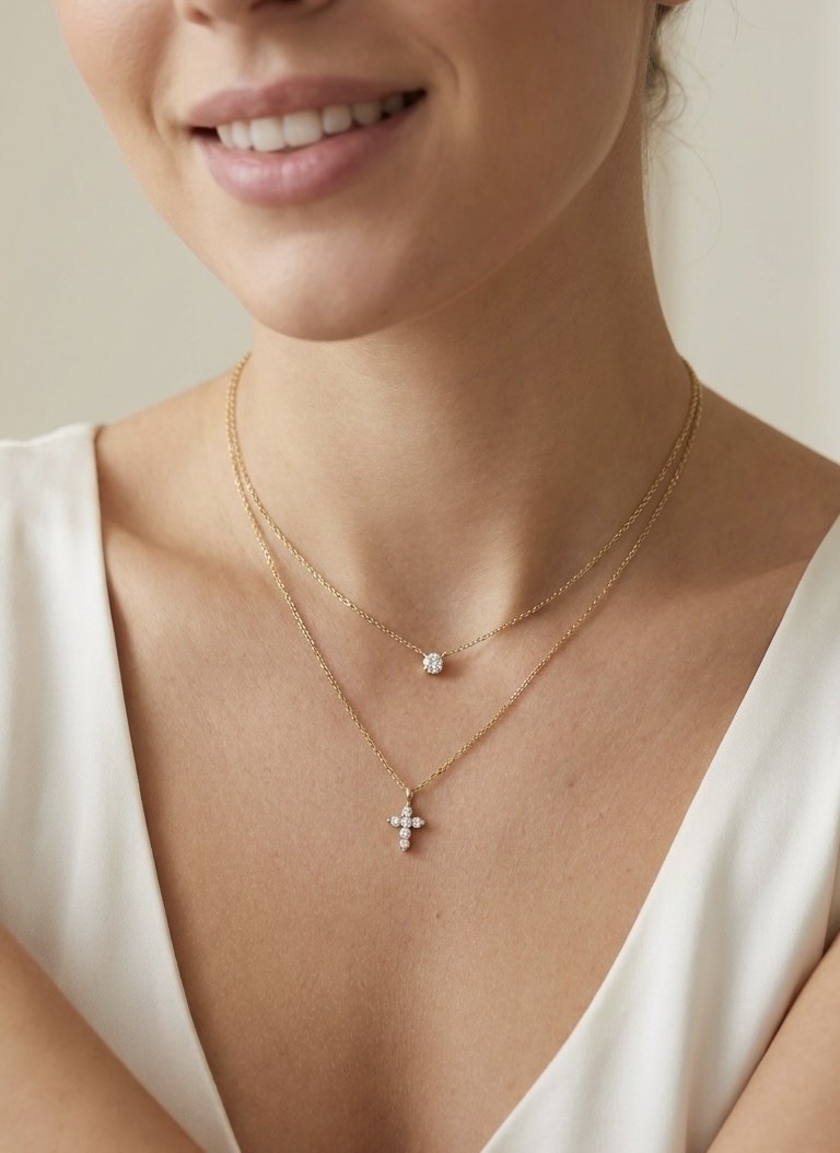 Grossista Rouge Bonbons - Collana Croce in Acciaio Inossidabile