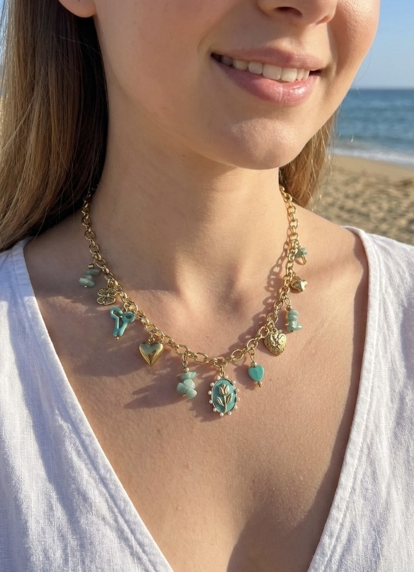 Mayorista Rouge Bonbons - Collar con dije de acero inoxidable