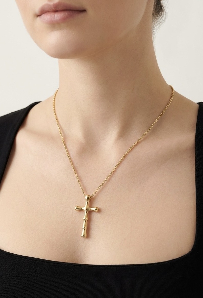 Grossista Rouge Bonbons - Collana con Croce in Acciaio Inossidabile
