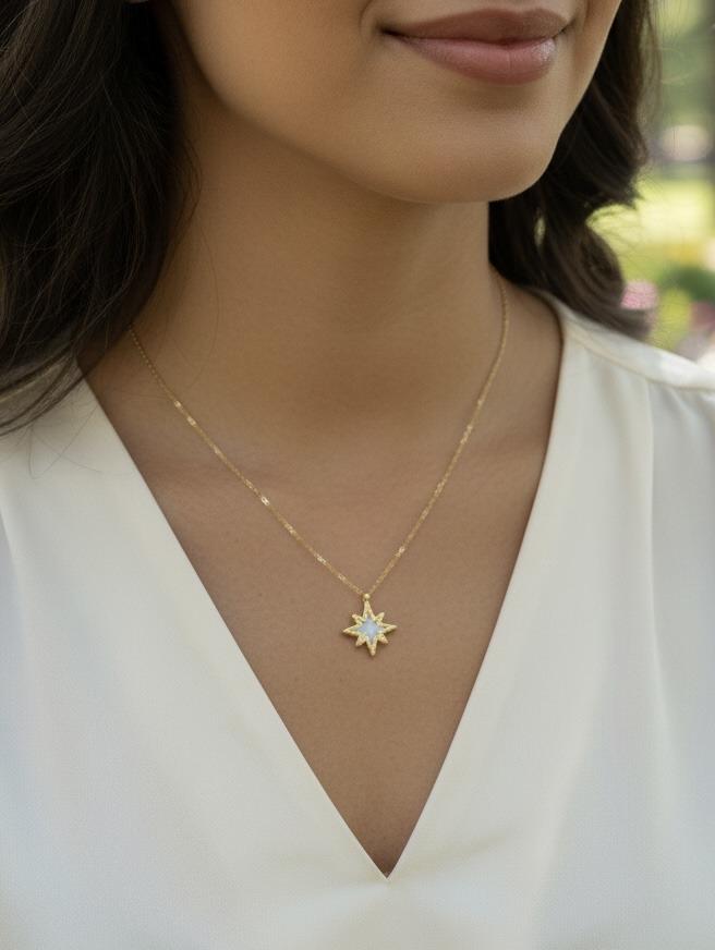 Grossiste Rouge Bonbons - COLLIER ÉTOILE EN ACIER INOXYDABLE