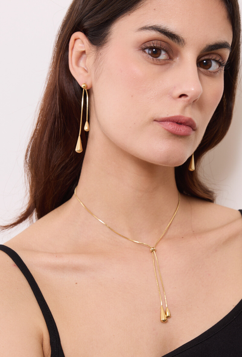 Grossiste Rouge Bonbons - Collier Y réglable en acier inoxydable