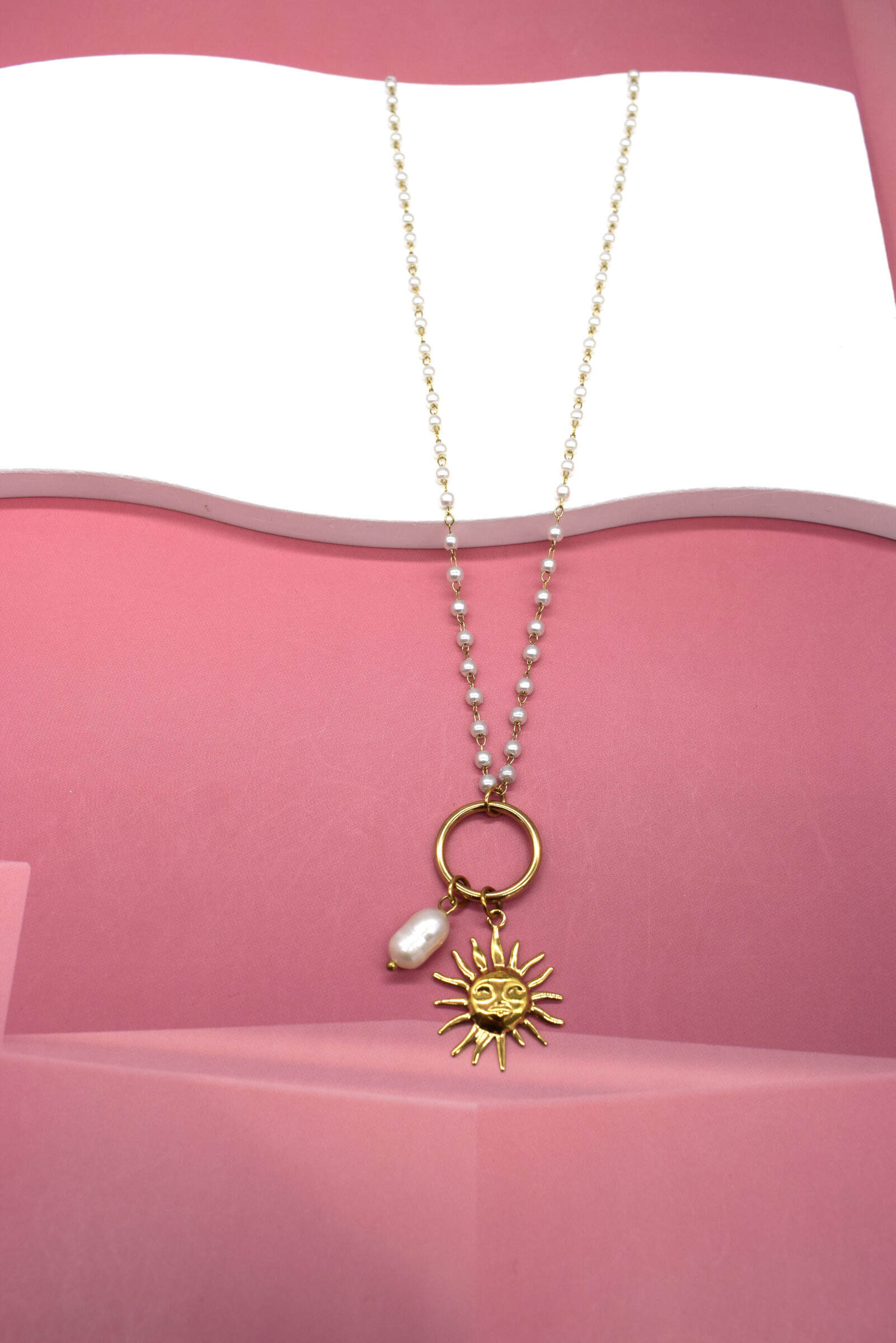 Grossiste Rouge Bonbons - Collier soleil de mer en acier inoxydable