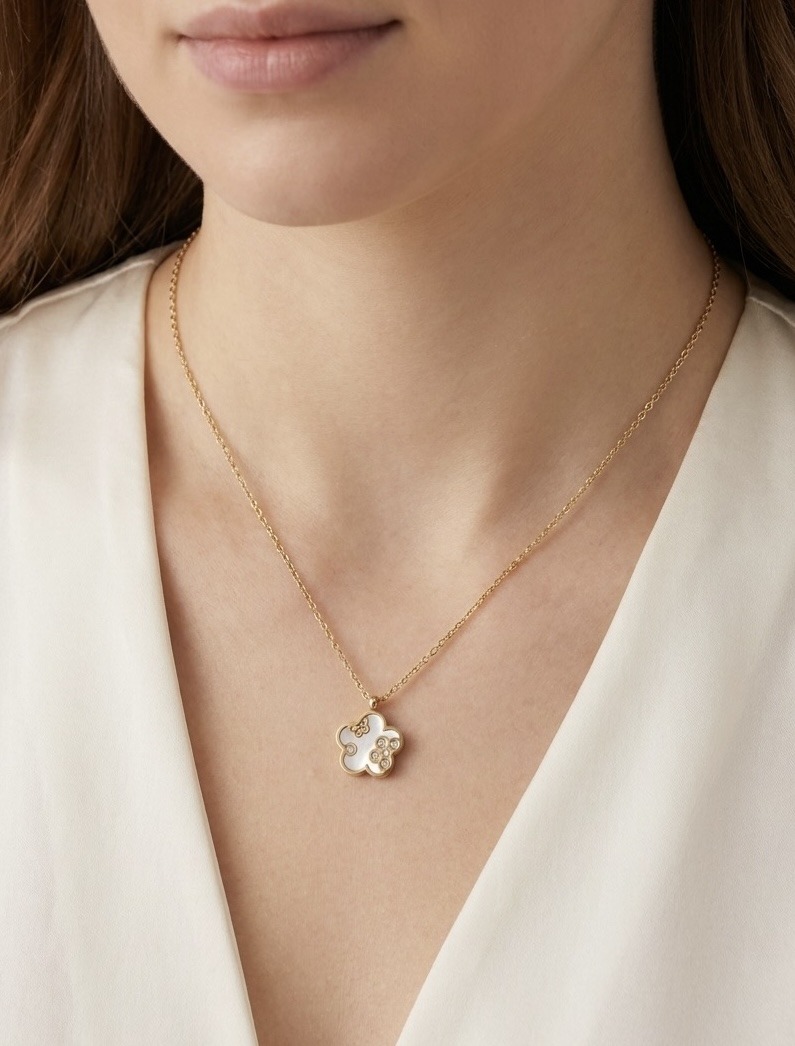 Großhändler Rouge Bonbons - Edelstahl-Blumenhalskette