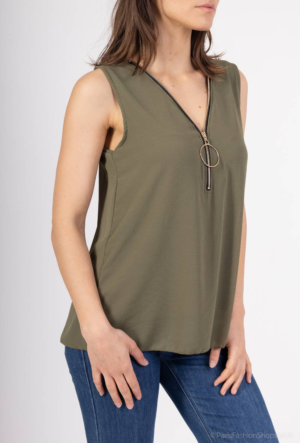 Grossista RZ Fashion - Canotta con zip sul collo