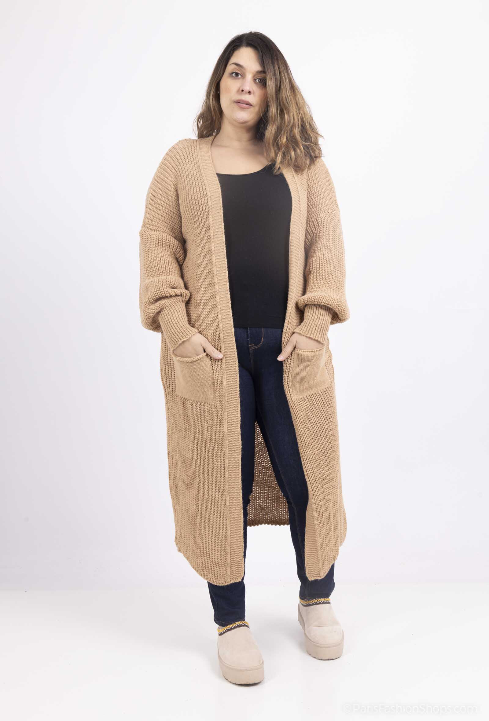 Wholesaler RZ Fashion - Long  cardigan with puff sleeves