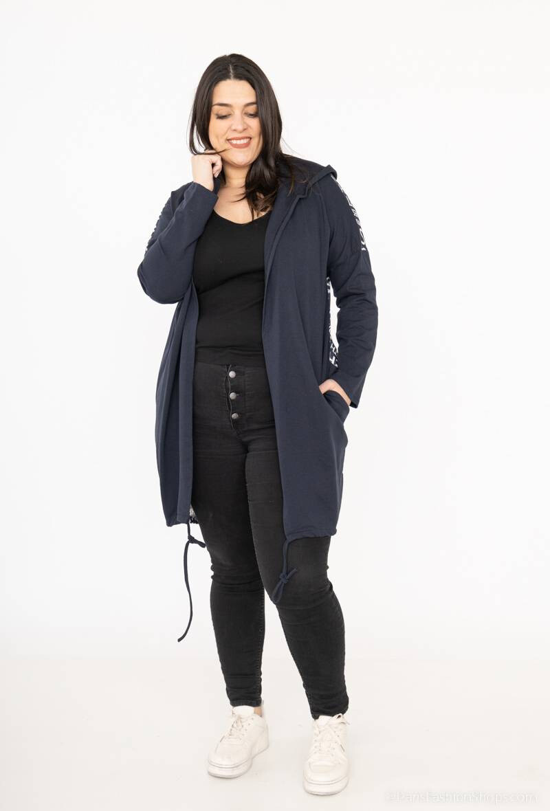 Wholesaler RZ Fashion - Hooded cardigan with printed back