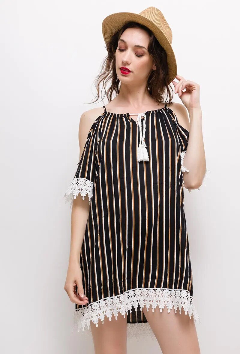 Mayorista RZ Fashion - Vestido de tirantes a rayas